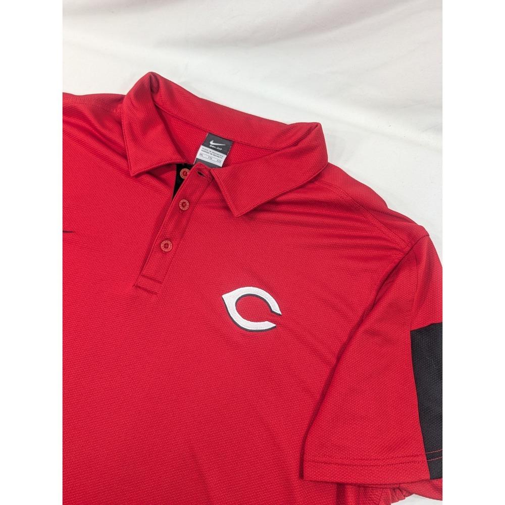 Nike Dri-Fit Mens 2XL Cincinnati Reds Performance Golf Polo Shirt MLB